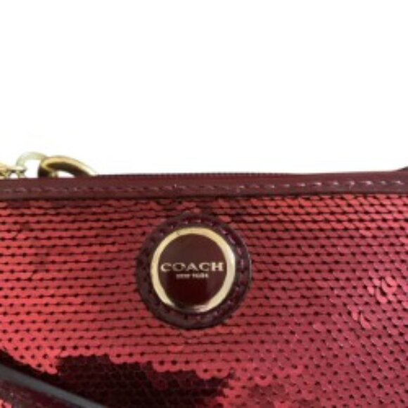 Coach Red Sequin Wristlet - Picture 2 of 8